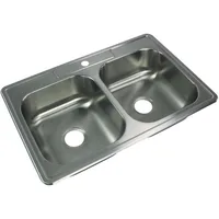 33-in X 22-in X 7-in For Kitchen Sink Brushed Finish Sinks Organizer Multifunction Strainer Waterfall Fixture Home Improvement 1