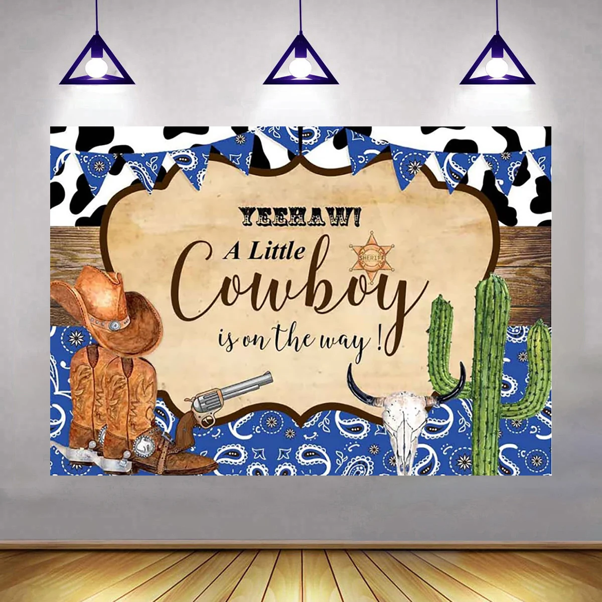 Fondali Da Cowboy Occidentali Gender Reveal Party Theme Photography Background Boy First Rodeo Birthday Rustic Cow Party Decorations