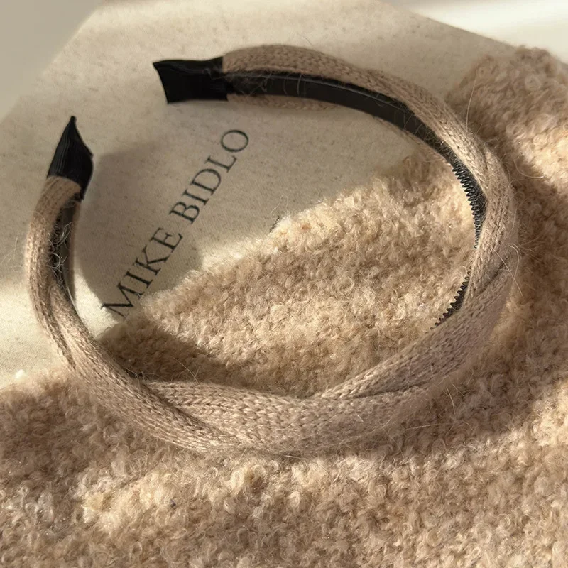 Herbst FRÜHLING Retro Gestrickte Weben Twist Stirnbänder Plüsch Mit Zähnen Nicht-slip Solide Haarband Womans Mädchen Mode Elegante Haar hoop – Detail 11