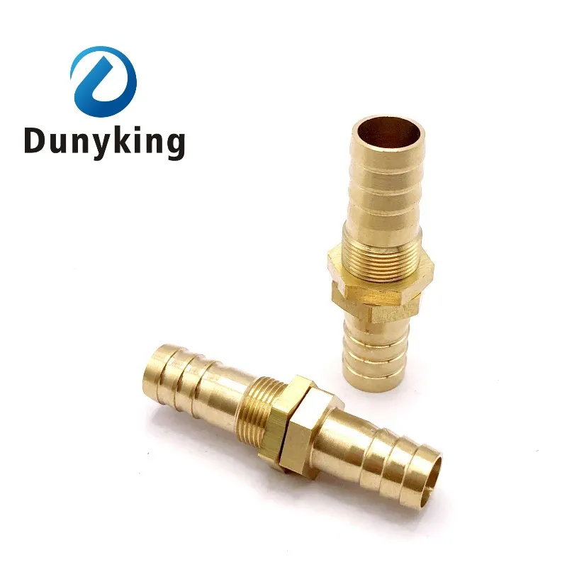 Pipe 6 8 10 12 14 16mm Hose Barb Bulkhead Brass Barbed Tube Pipe Fitting Coupler Connector Adapter For Fuel Gas Water Copper hose pipe fitting pipe fitting water pipe fitting