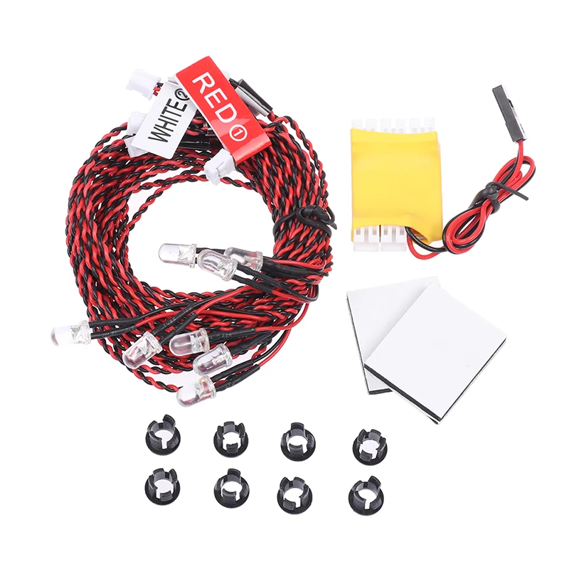 Boîte du kit d'éclairage LED pour hélicoptère RC, 8 lumières stroboscopiques prêtes à installer