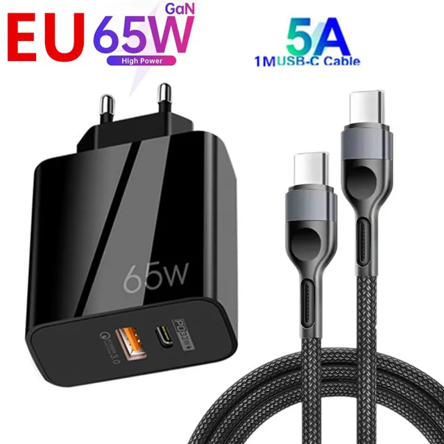 PD 65W GaN USB C Charger Type C 33W USB QC3.0 US EU Plug Quick Charger Adapter for Samsung S22 Ultra iPhone 13 12 11 honor 60 SE 65 watt fast charger Chargers