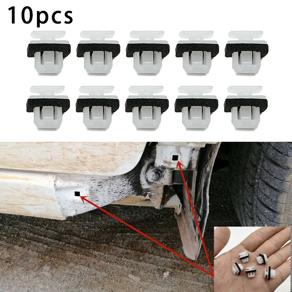 

10Pcs Car Sill Moulding Side-Skirt Trim Clip For Honda Buckle White&Black Plastic Trim Clips Clamp Car Accessories #D452 W/ Pads