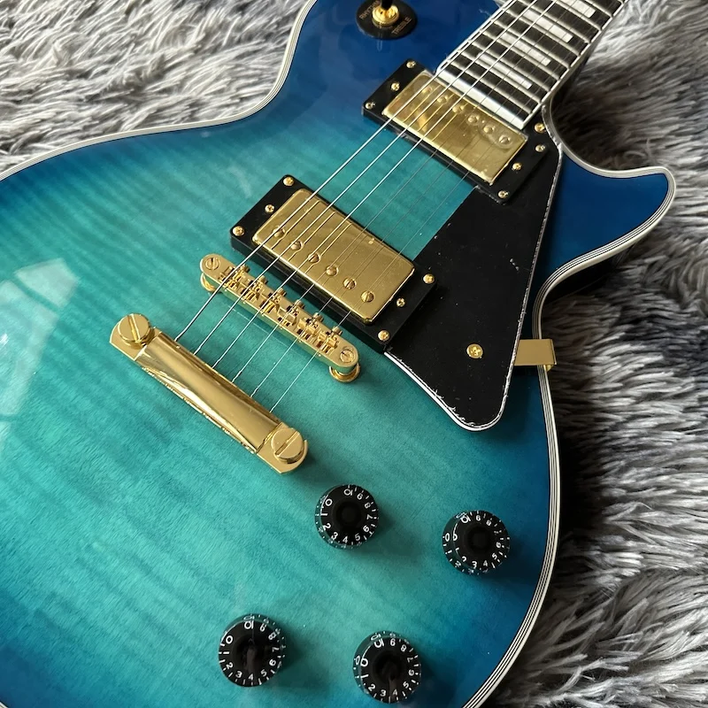 

New high quality blue burst electric guitar with rosewood fingerboard gold color hardware guitarra shipping quickly