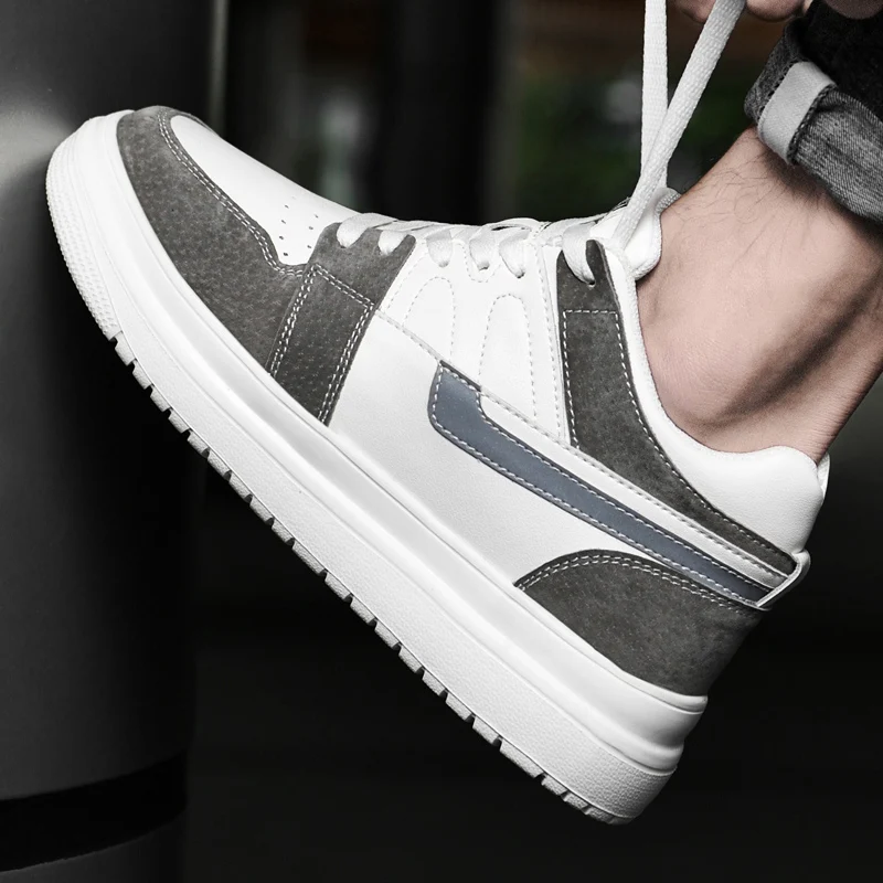 جلد طبيعي الارتفاع زيادة أحذية مصعد الرجال امرأة ز...