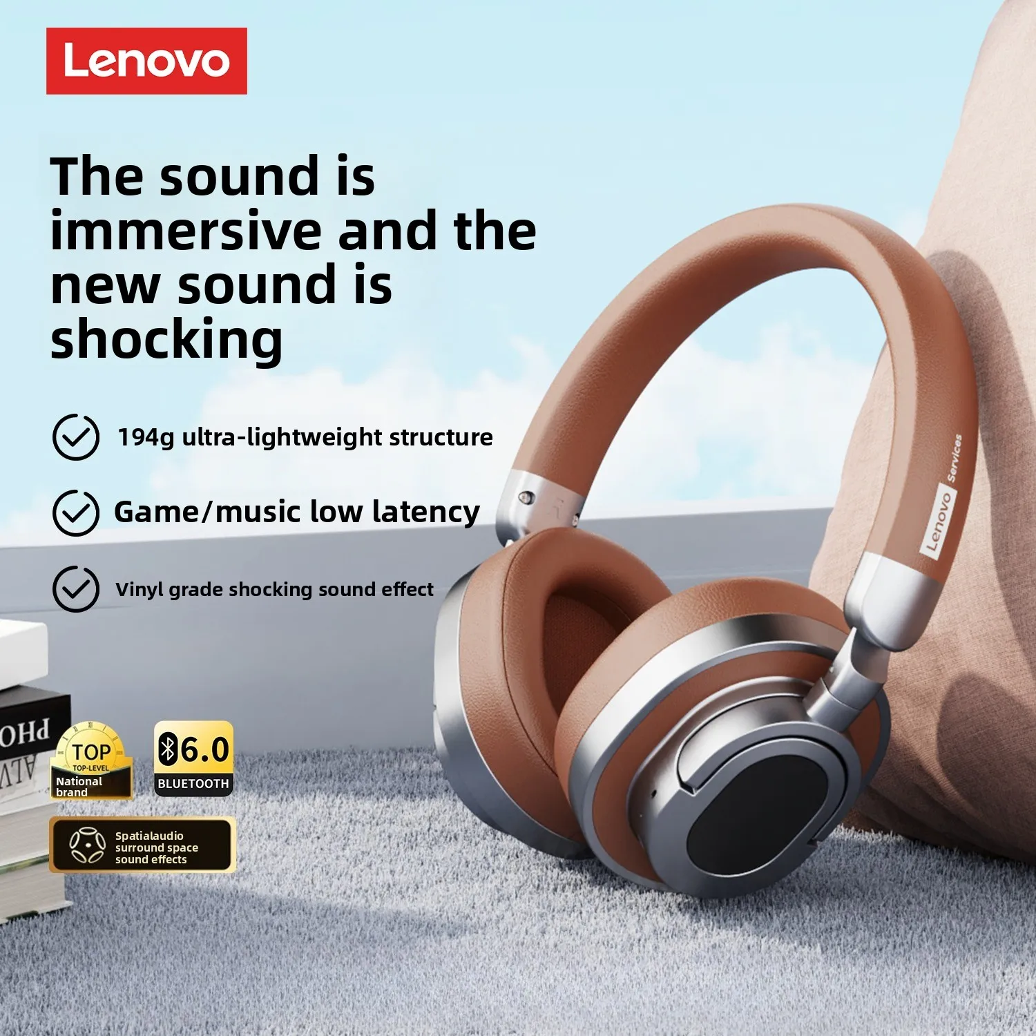 100% الأصلي لينوفو LE602 سماعات لاسلكية مثبتة على...