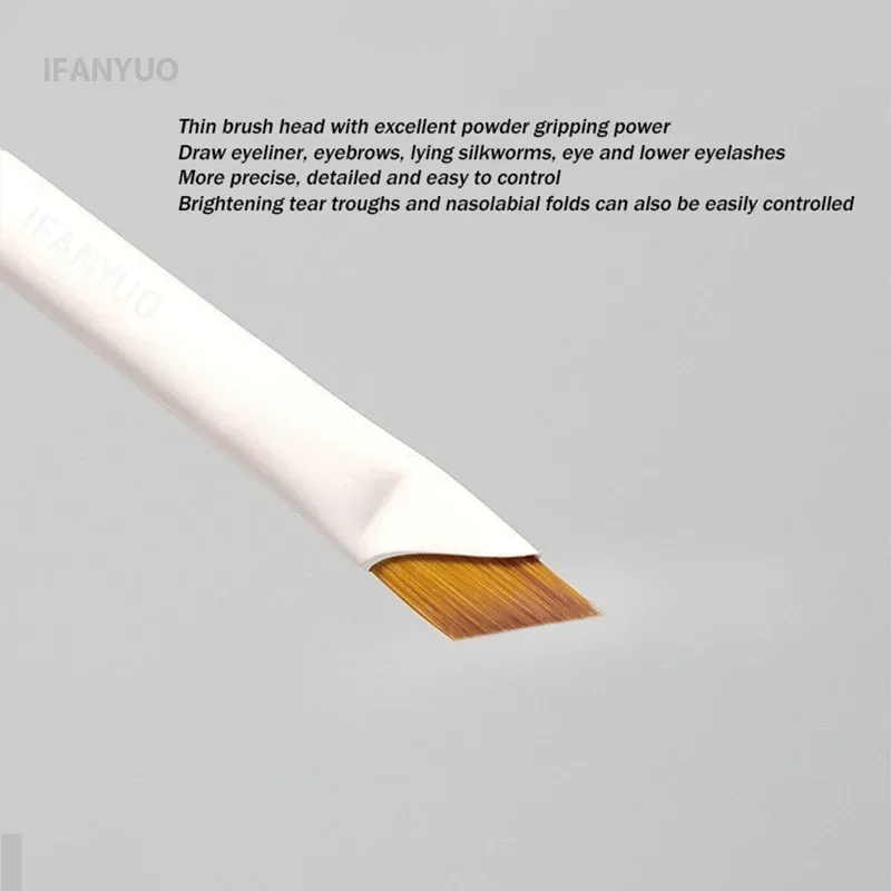 1/10PCS 블레이드 아이 라이너 브러쉬 눈썹 브러쉬 휴대용 플랫 울트라 얇은 파인 아이 라이너 눈썹 윤곽 화이트 메이크업 브러쉬 메이크업 도구