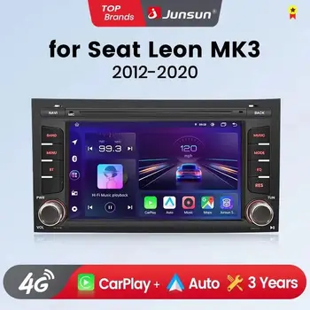 Radio de coche Junsun de 7 pulgadas para Seat Leon MK3 5F 2012 2013 2014 - 2020, CarPlay inalámbrico, Android Auto, GPS, navegador, estéreo, SWC, BT, FM, AM, RDS, DSP, 2Din, Mirror Link, reproductor multimedia, control por voz con IA 1