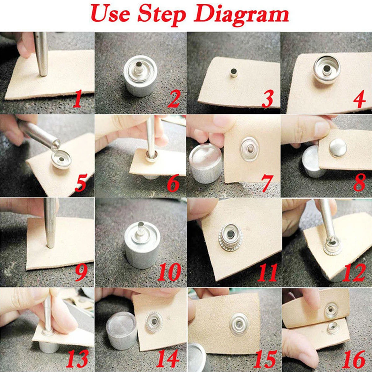 200Pcs Snaps Buttons Set Stainless Steel Snap Fastener Kit Press Studs Cap with Fixing Tool Pliers DIY Craft for Clothing Sewing 5
