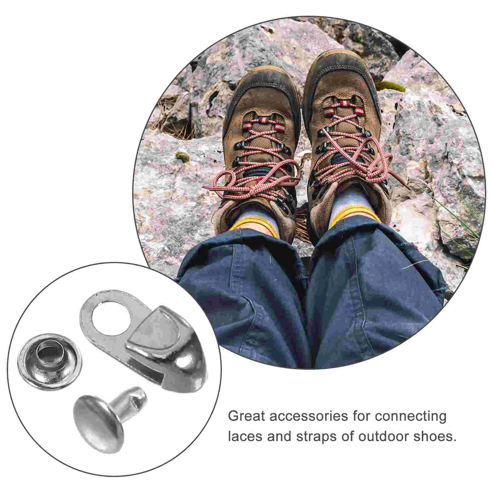 12 Pcs Shoe Hook Buckle Shoelace Alloy Durable Climbing Boots Supplies Repair Boot Eyelet Home Storage ganization Shoe Hanger 6