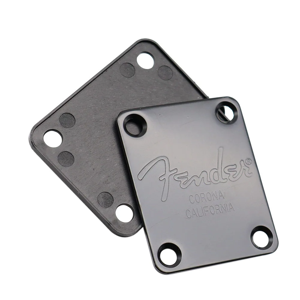 

1 Set Electric Guitar Neck Plate with Screws for ST TL Guitar ,Jazz Bass Replacement Black with logo