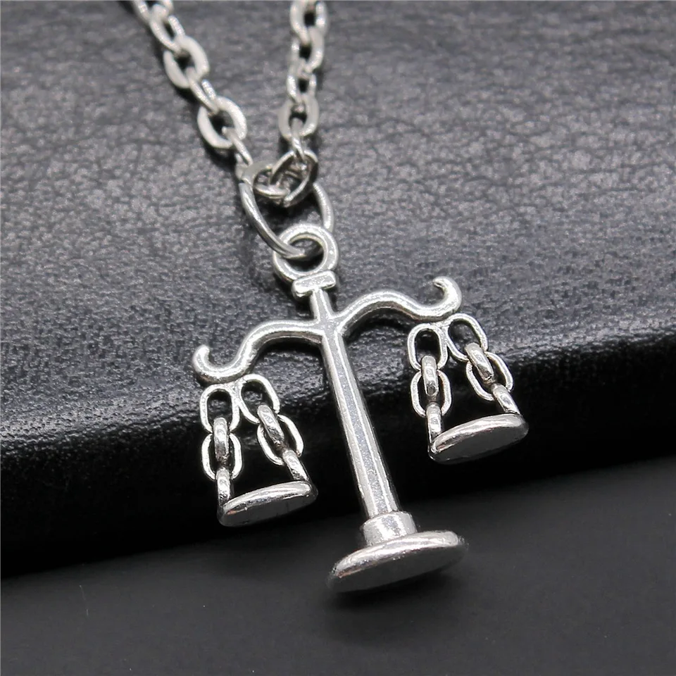 Dropshipping Colors 22x17mm Balance Law Scales Pendant Necklace
