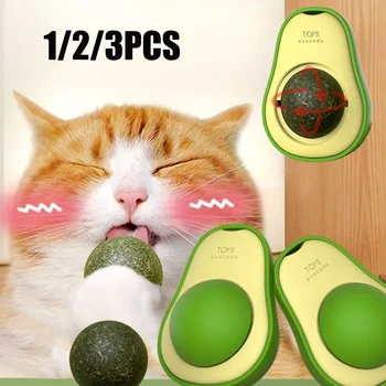 Natural Catnip Healthy Pet Cat Toy Wall Stick-on Ball Cats Teeth Cleaning 1