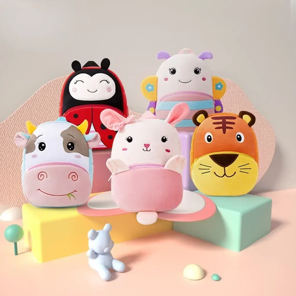 

3D Plush Animal Children Backpacks Girl Boy Toddler Neoprene School Bag Kindergarten Mini Cartoon Schoolbag for Kids Accessories