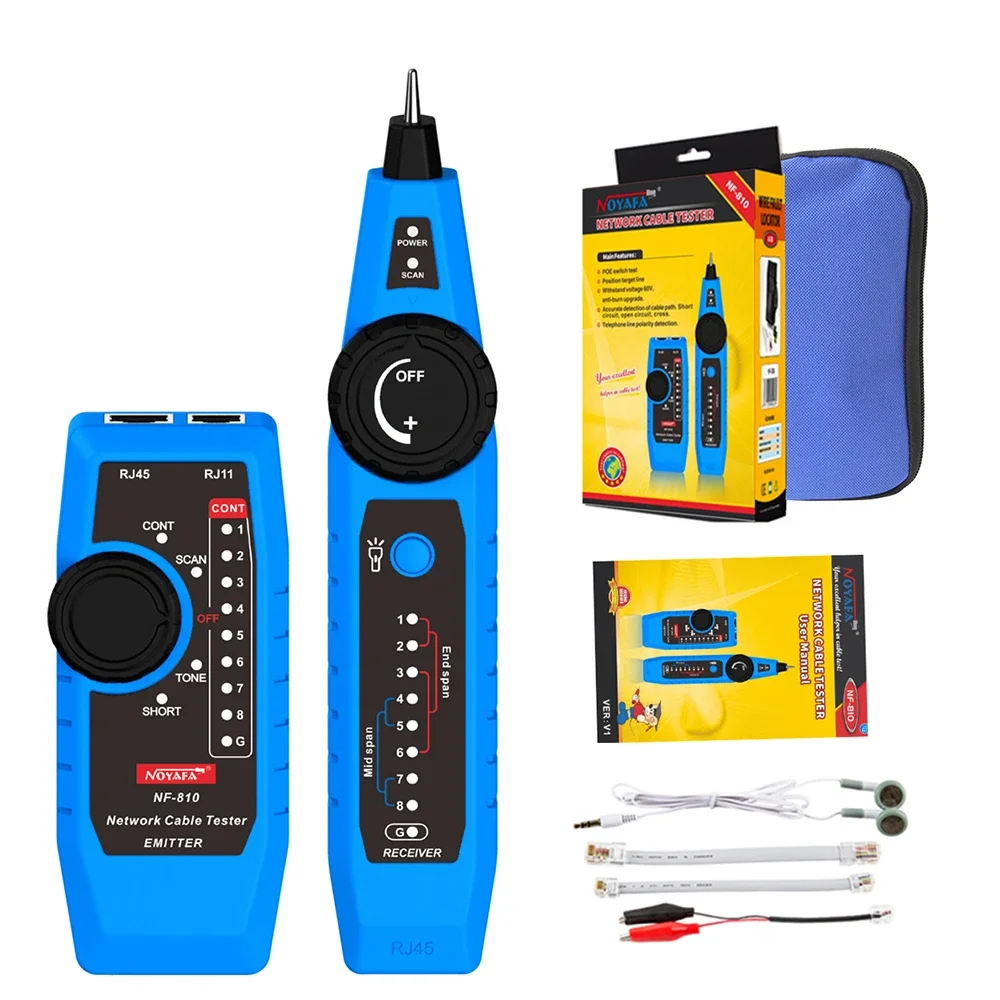 Hot Sell NOYAFA NF-810 RJ45 Tester Telephone Wire Finder Toner Ethernet LAN Network Cable Tester Anti-Interference Line Finder