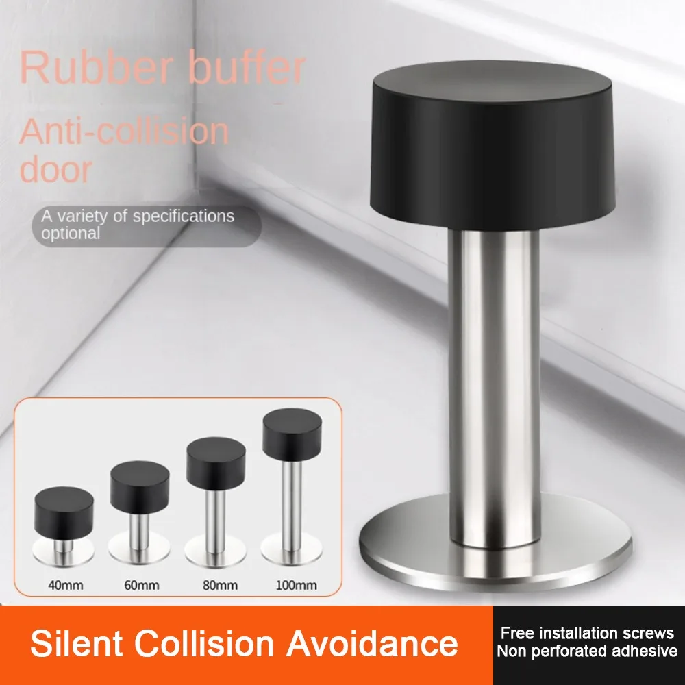 Stainless Steel Door Stopper Nail-free Punching/No Punching Door Holder Anti-collision Hardware Doorstop Wall Mounted door stopper magnetic door stopper