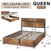 Lifting Storage & Charging Station, No Spring Box Needed/Noise Free, Rustic Brown, Bed Bases & Frames 2