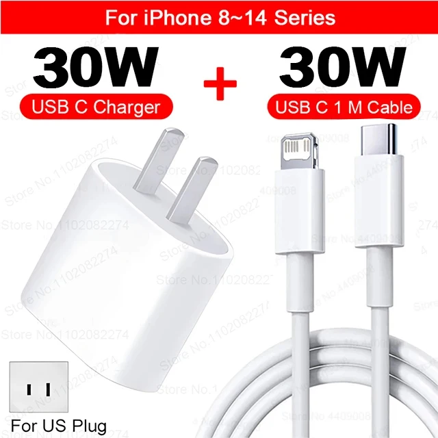 ตัวเลือกสินค้า ชาร์จเร็ว 30W สำหรับ iPhone 15 14 Pro Max สายชาร์จ USB-C