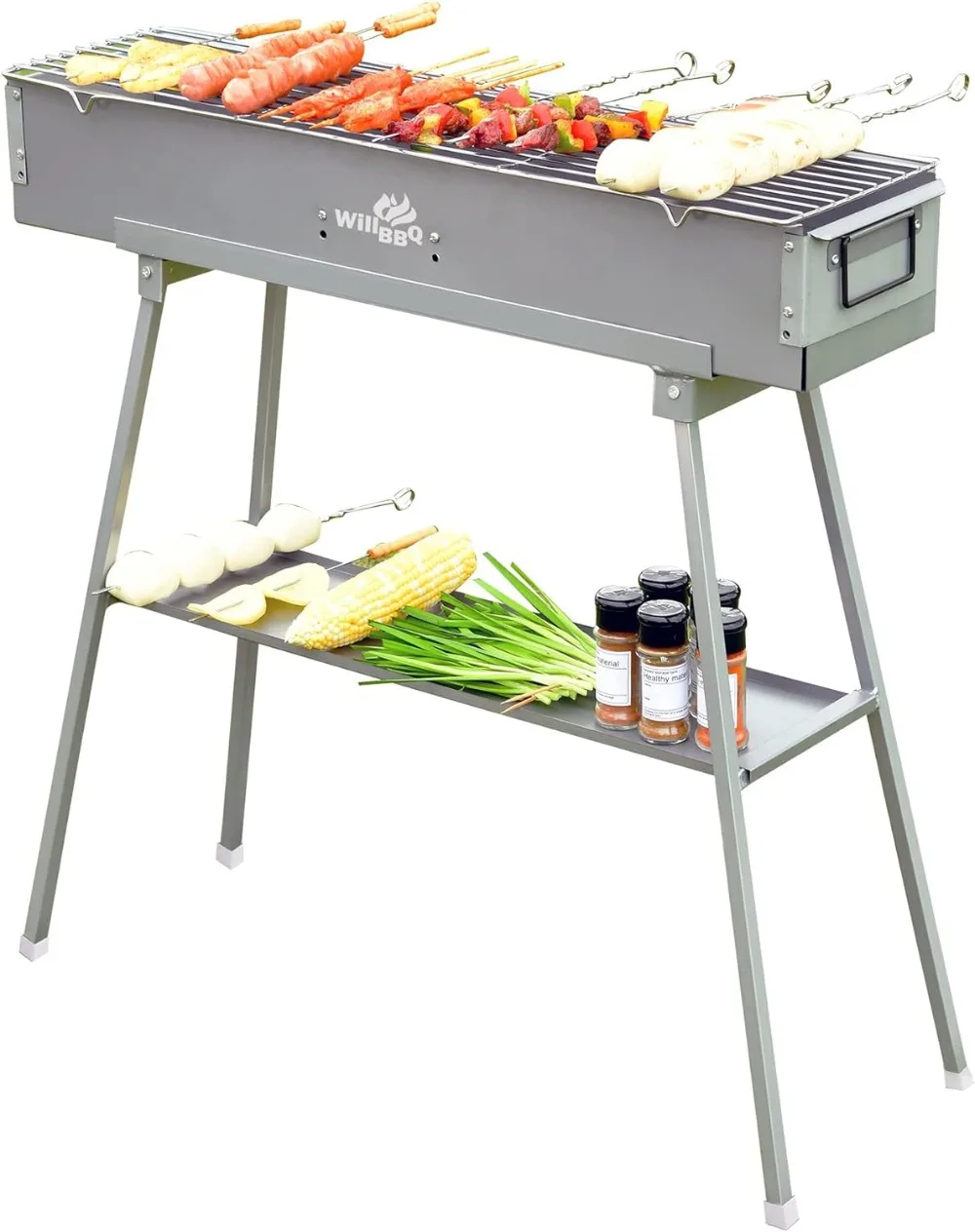 

Portable Charcoal Grills Multiple Size BBQ Lamb Skewer Folded Camping Barbecue Grill for Garden Backyard Party Picnic Travel Use