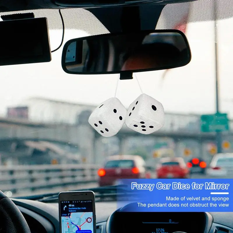 Car Dice Plush Dice Rearview Mirror Accessories Soft And Fuzzy Car