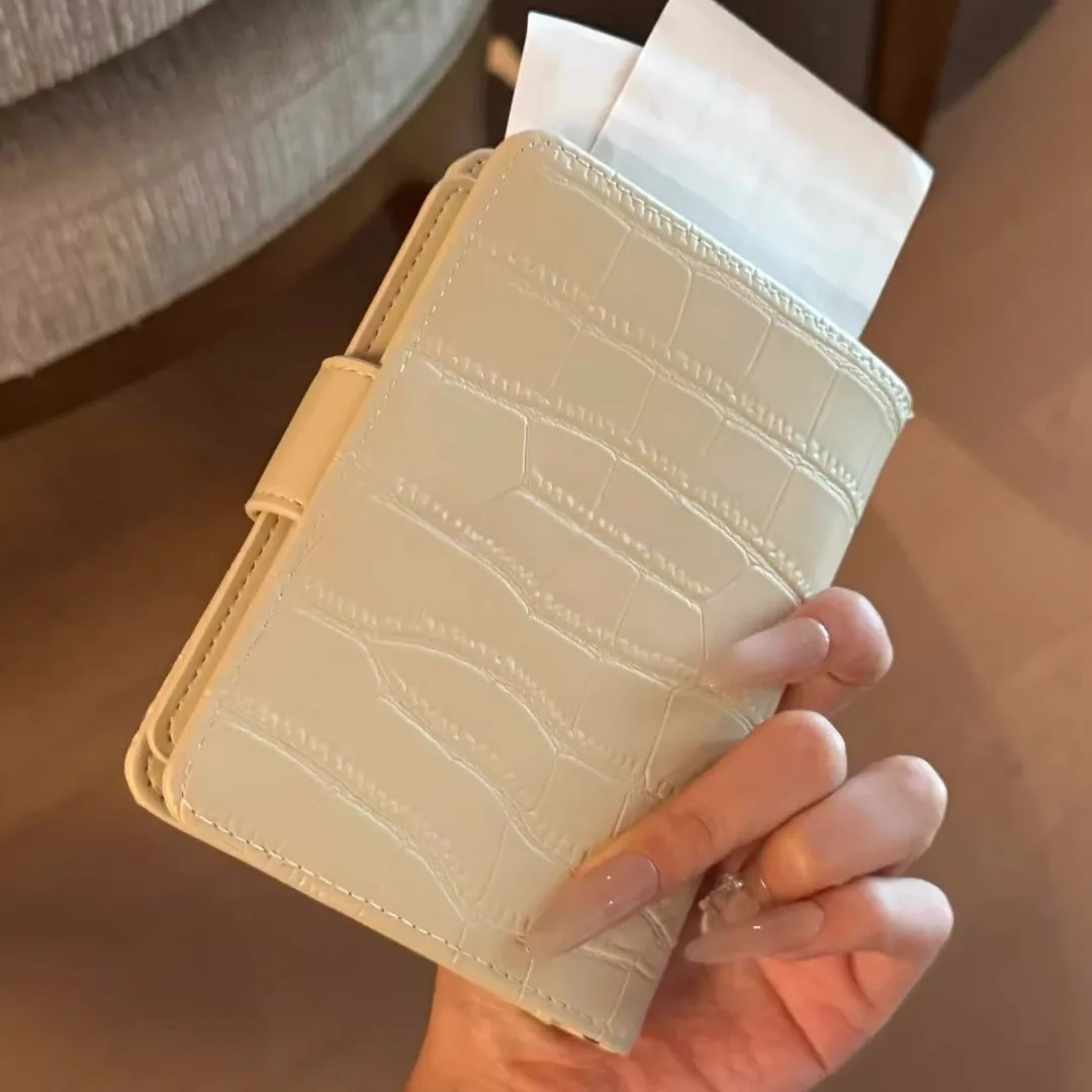 Fashion Milk White PU Leather Passport Holder Wallet with RFID Blocking Slim Travel Document Organizer for Women/Men