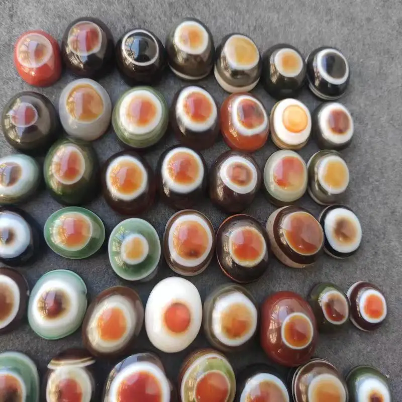 

10pcs/lot boutique natural shiny sheep plate bead eye agate pendant men women loose beads wholesale unique necklace diy jewelry
