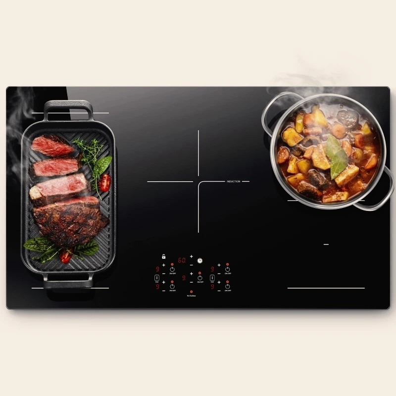 36 inch Electric Induction Cooktop 5 Burners, 10800W,Timer,Sensor Touch Control 3