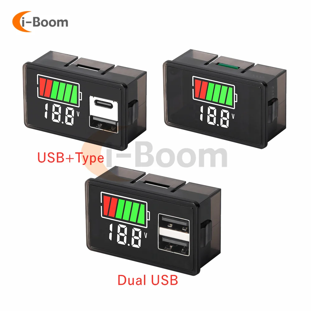

Waterproof Voltmeter DC 8-100V 8-30V Digital Display Lithium Battery Capacity Indicator Tester Lead-acid Battery Charge Level