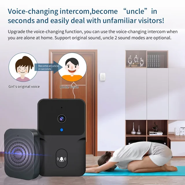 Tuya WiFi Wireless Visual Doorbell Intelligent Intercom Night Vision Mobile APP Control Cloud Access Recording Safe and Reliable 3