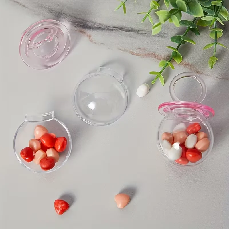 6/12 Stück Transparente Plastik-Süßigkeitenbox Niedliche Schnullerform Aufbewahrungsbox Baby-Shower Kindergeburtstag Geschenkverpackung Hochzeit – Detail 5