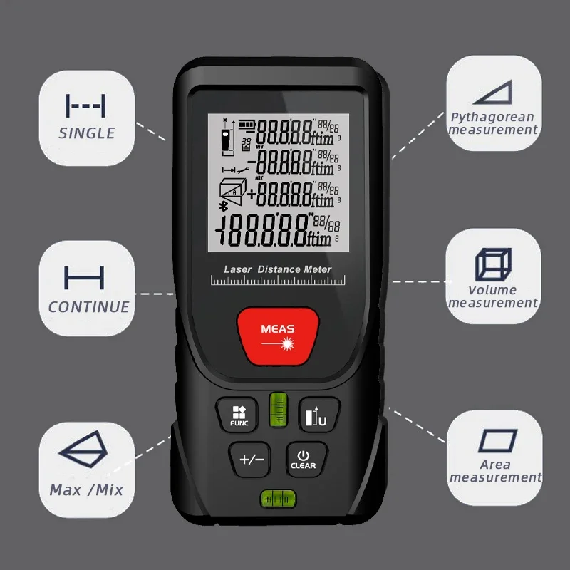 

High Precision Indoor Infrared Distance Measuring Ruler Laser Rangefinder Laser Digital Electronic Golf Tools Range Finder Level