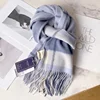 100% Pure Wool Scarf For Men Winter Deep Blue Plaid Wool Neck Warmer Luxury Gift For Boyfriend Dad And Elderly
