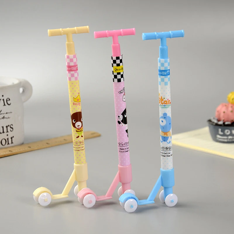 

1pc Cute Fashion Scooter Ballpoint Pen Office School Supplies Blue Pen Kawaii Cartoon Kids Toys Ballpoint Pen Korean Stationery