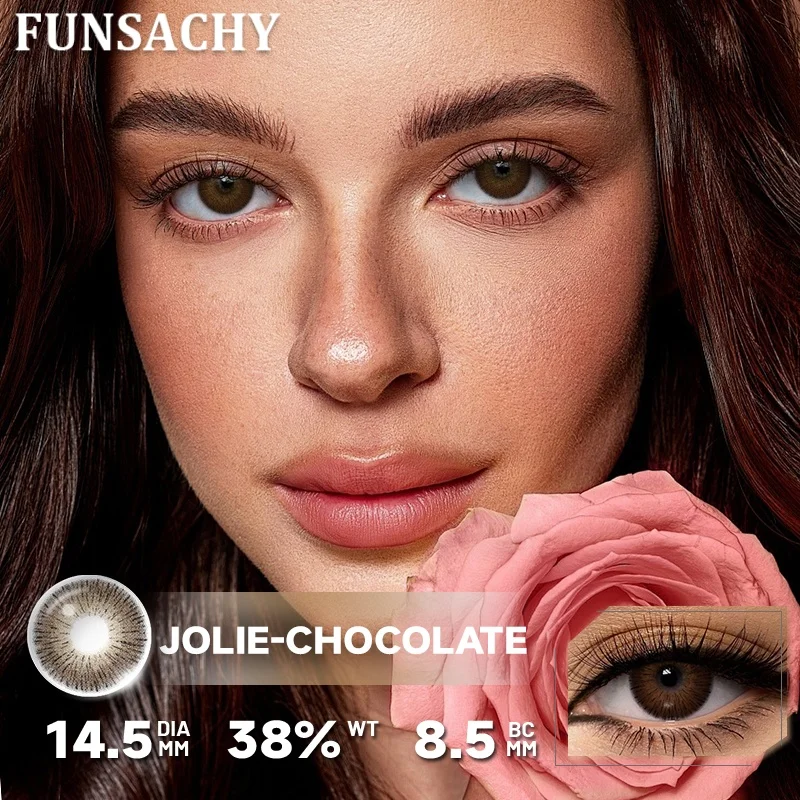 FUNSACHY Yearly Cosmetic Brown Contact Lenses - Enhance Your Eye Color with Natural Beauty