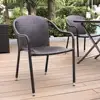 Palm Harbor 4-Piece Stackable Outdoor Chair Set Wicker Patio Chairs Dining Porch Brown 3