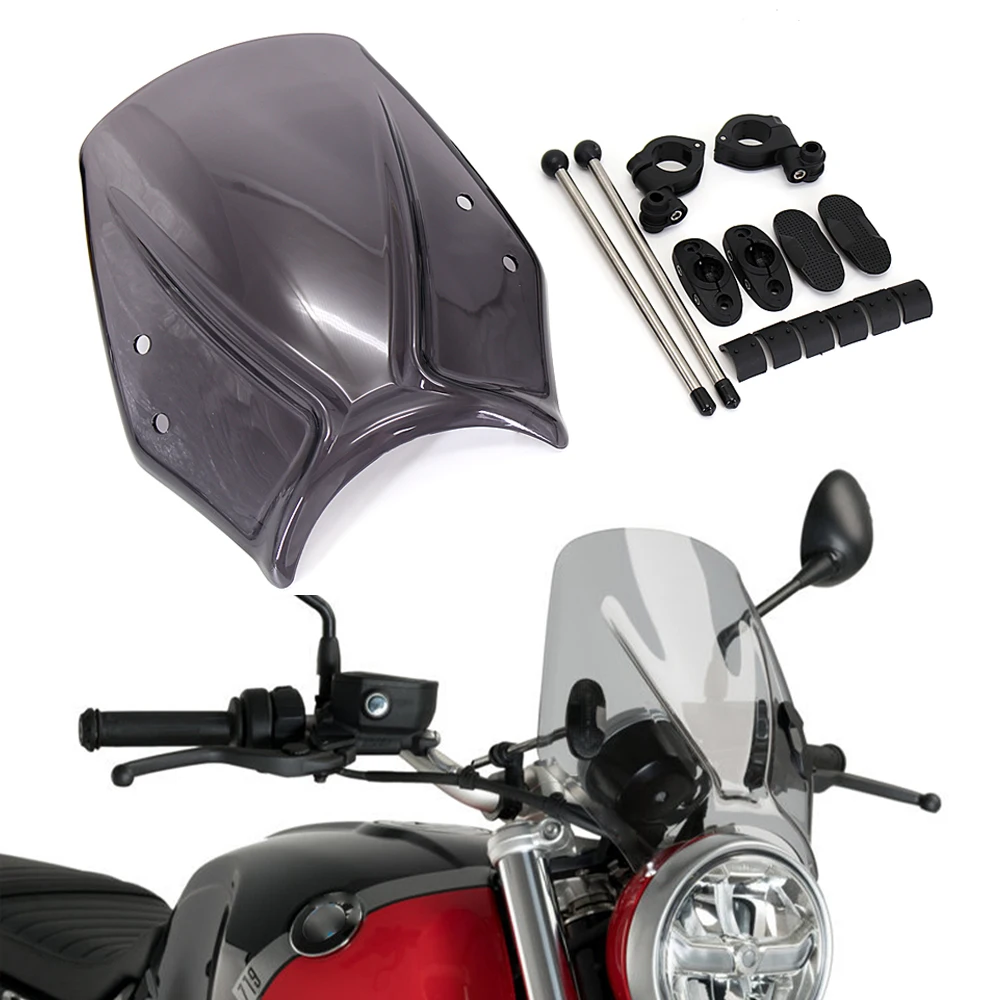 

RNINET R9T Windscreen Windshield For BMW R NINE T R1200R R18 S1000R Wind Shield Screen Protector Universal Motorcycle