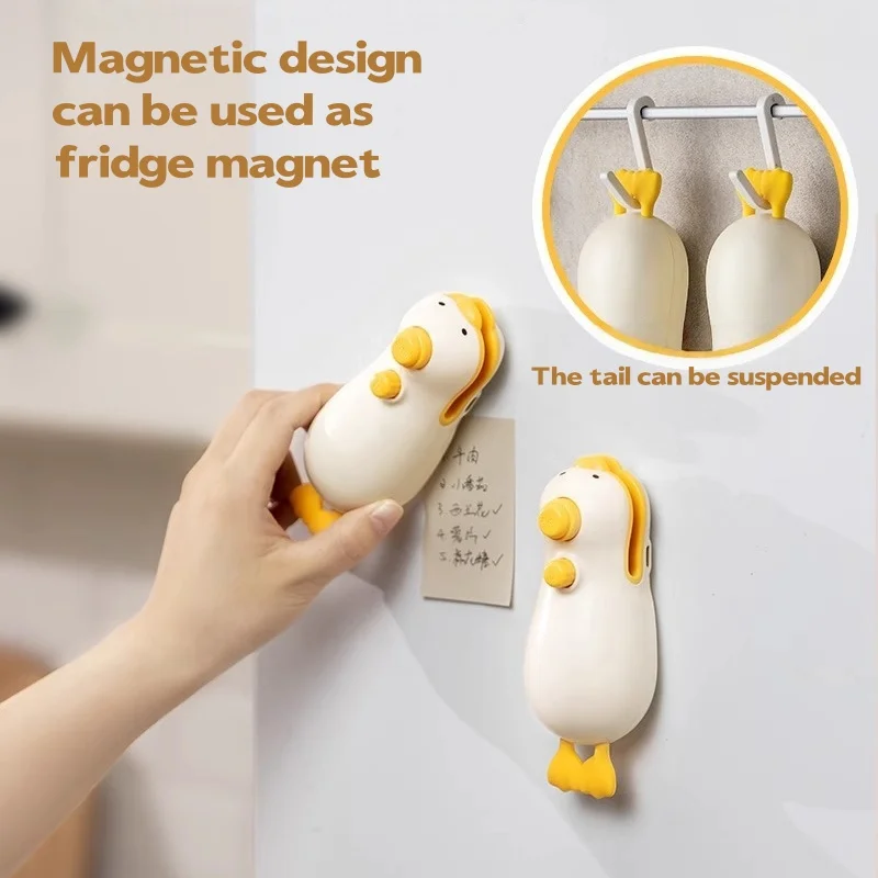 Cute Duck Rechargeable Handheld Sealer, ABS Silicone 400mAh Portable Seal Cutter for Snack Spice Pet Food Fruit Bags 2