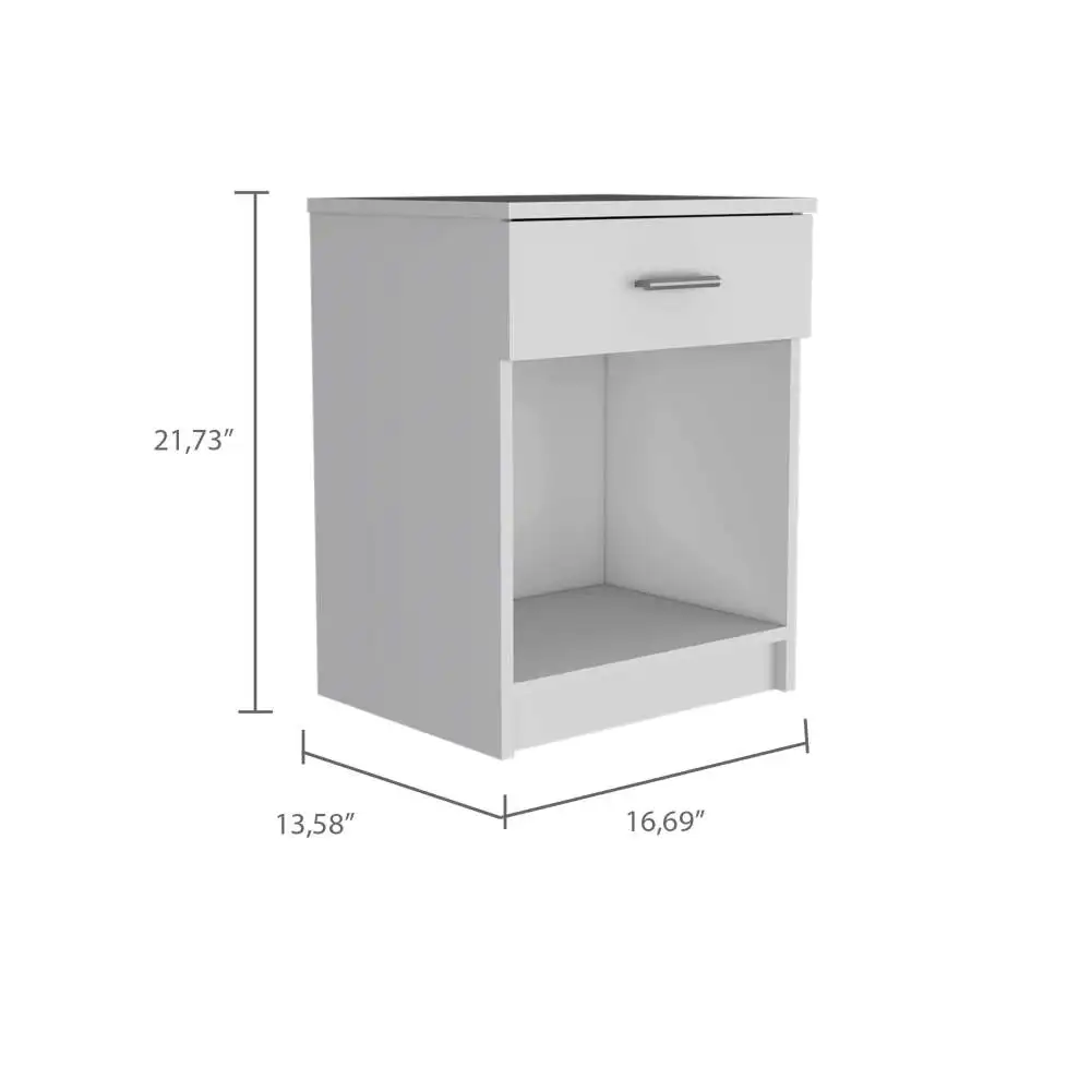 Pictor Nightstand with Drawer, Shelf, Superior Top 3