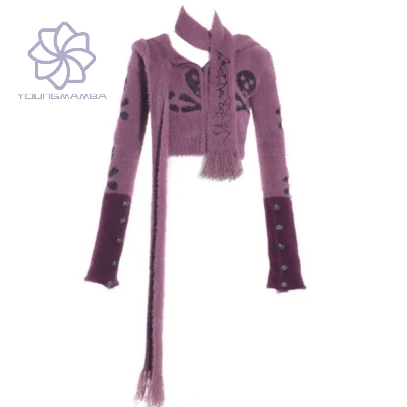 

Y2k 2023 Spring Autumn New Short Slim Fit Cardigans for Women Korean Fashion Streetwear Long Sleeve Crop Tops