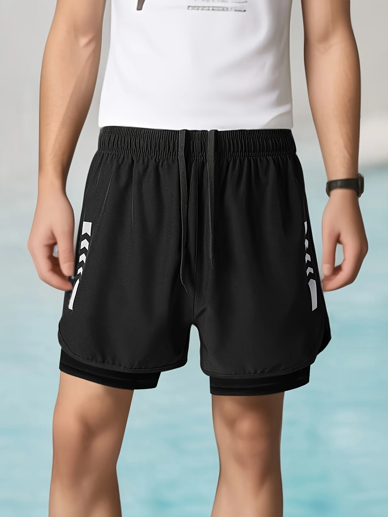 Mens Quick Dry Running Shorts with Dual Pockets-Super Breathable & Stretchy Workout Shorts for Active Athletes-Ideal for Gym