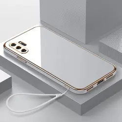 Luxury Square Plating Shockproof Silicone Back Cover - Galaxy Note10 Plus (Gs6D White)
