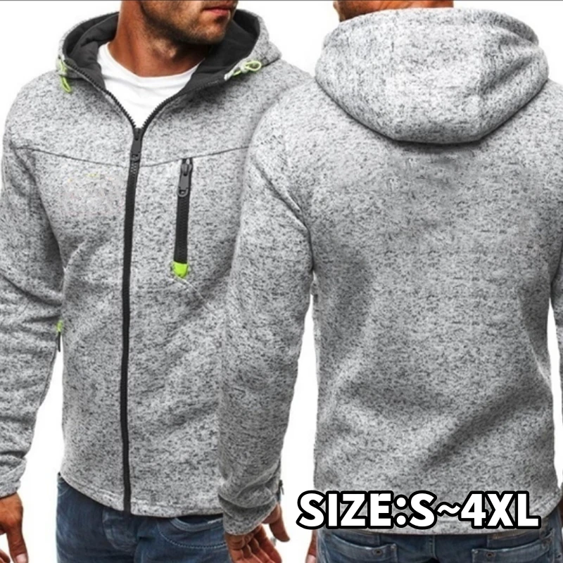 

Men Fashion Hoodie Zipper Sweatshirt Mens Hooded Jacket Outwear Tops Coat S-4XL