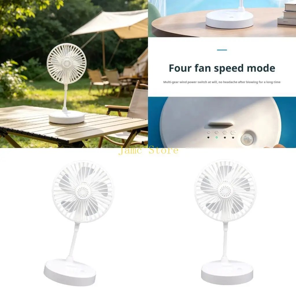 LX0B 휴대용 책상 팬(LED 조명 포함) 휴대용 저소음 기숙사 냉각팬 저소음..