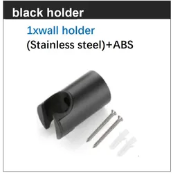 White Silver ABS Self-Cleaning Handheld Bathroom Bidet Sprayer with Nozzle Holder & Hose (Black holder)