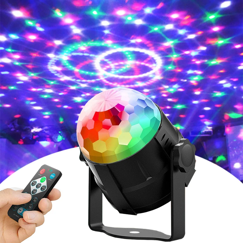 YouOKLight 9 Color LED Disco Ball Party Lights Strobe Light 18W Sound Activated DJ Lights Stage