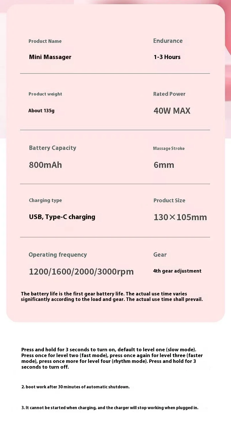 Διάγραμμα που δείχνει τα μέρη και τις συνδέσεις του Mini Massage Gun