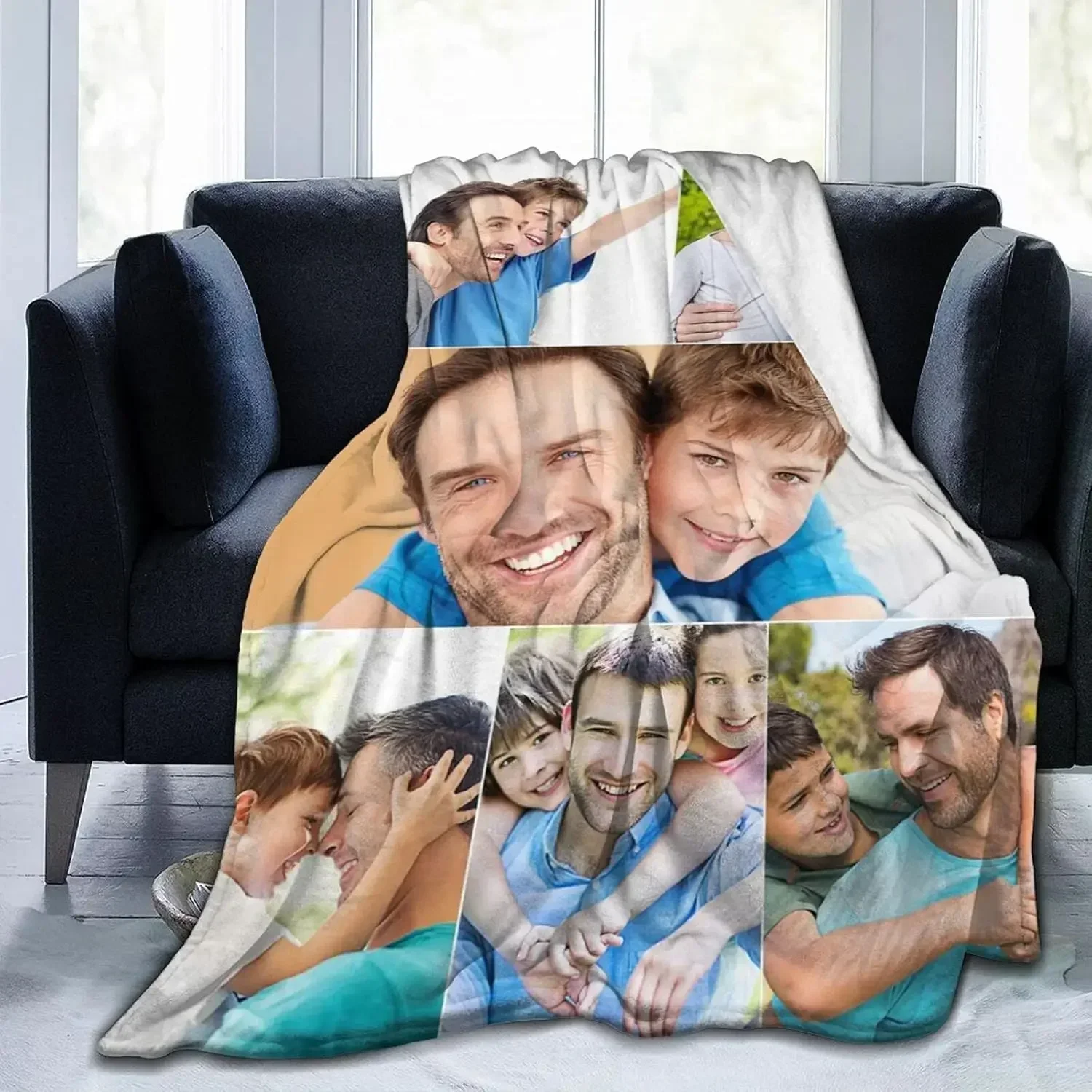 Custom Blanket Child size 75cmx100cm with Photo,Personalized Flannel Blanket for Children Birthday Mother Valentine's Day Gift 6