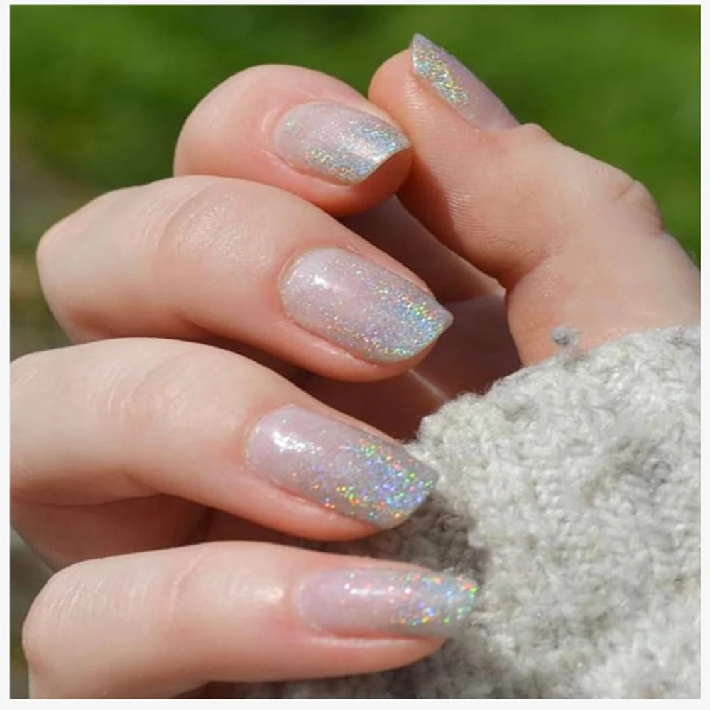 KODIES GEL Holographic Gel Nail Polish Laser Sparkling Glitter Gel Varnish Semi Permanent UV/LED Platinum Manicure Nail Art 6