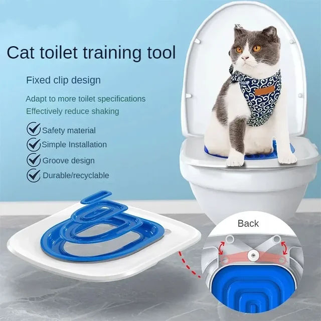Plastic Cat Toilet Training Kit Reusable Puppy Cat Litter Mat Pets Cleaning Training Bedpans Product Toiletbowl Accessories Plastic Cat Toilet Training Kit Reusable Puppy Cat Litter Mat Pets Cleaning Training Bedpans Product Toiletbowl Accessories