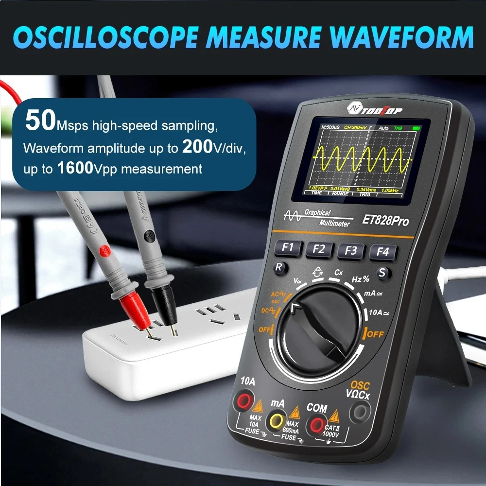 TOOLTOP ET828 Pro 50Msp/s Handheld Digital Oscilloscope Multimeter - Image 2